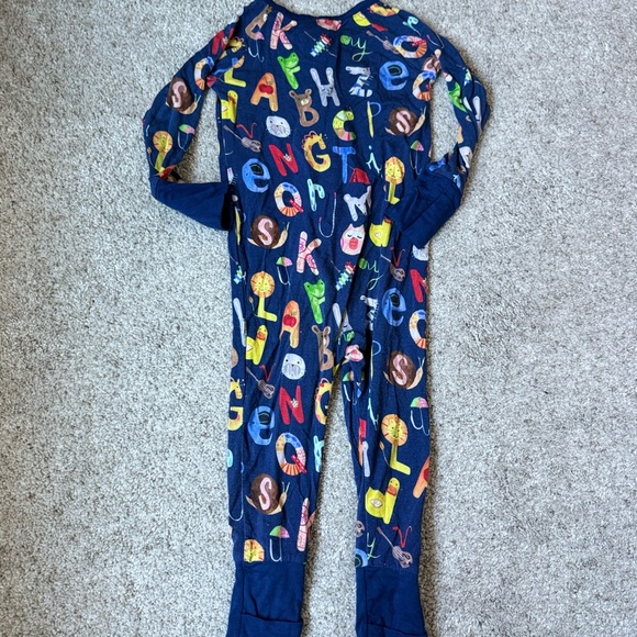 Little Sleepies Alphabet Zip-up Blue Pajamas - Picture 2 of 3